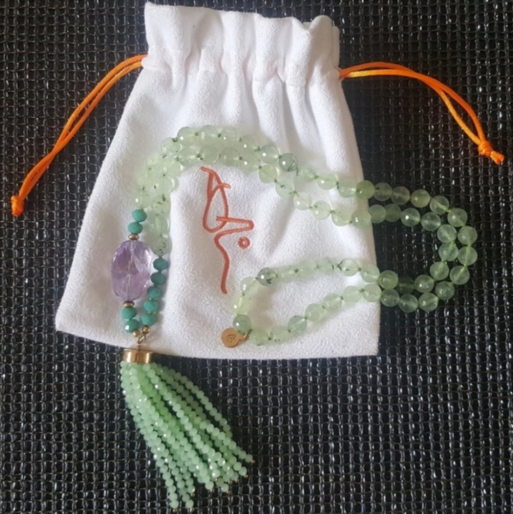 Mexico Bold Jade Quartz Long Tassle Necklace